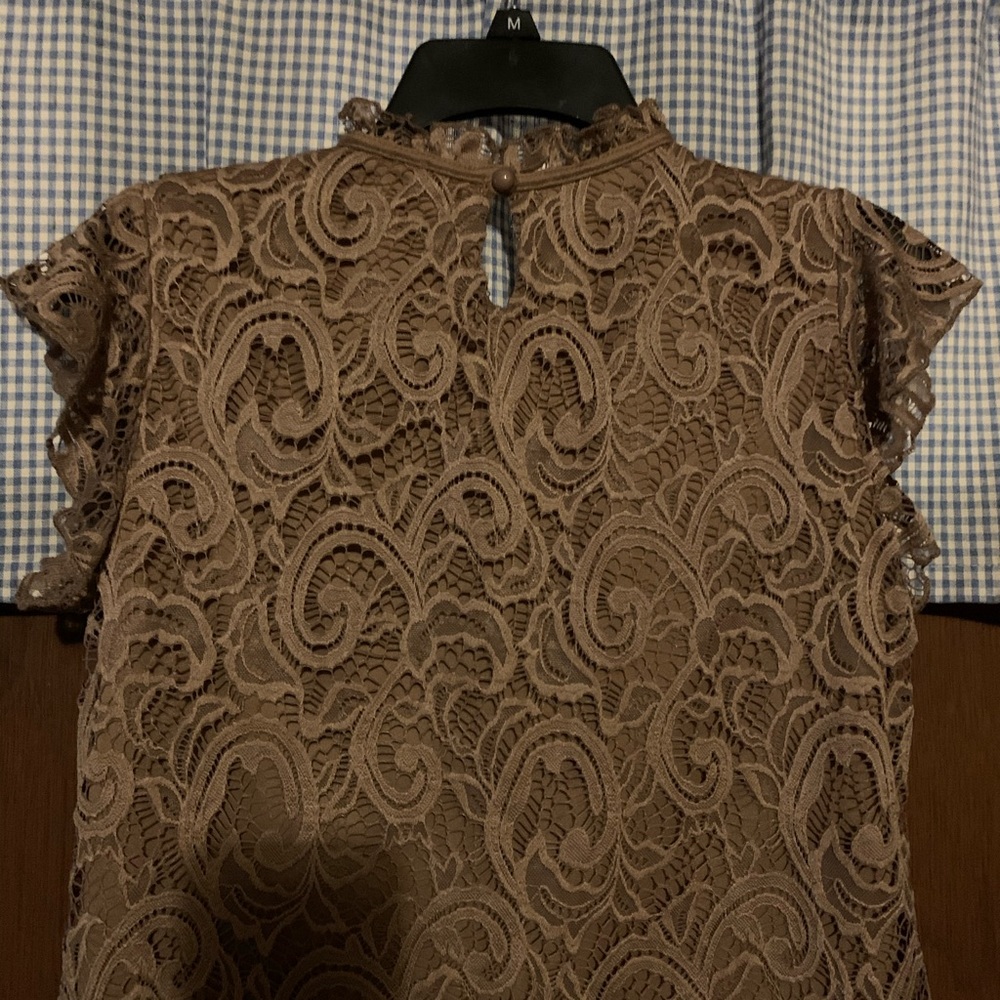 PerSeption Brown Lace Top Small NWT - Picture 12 of 12